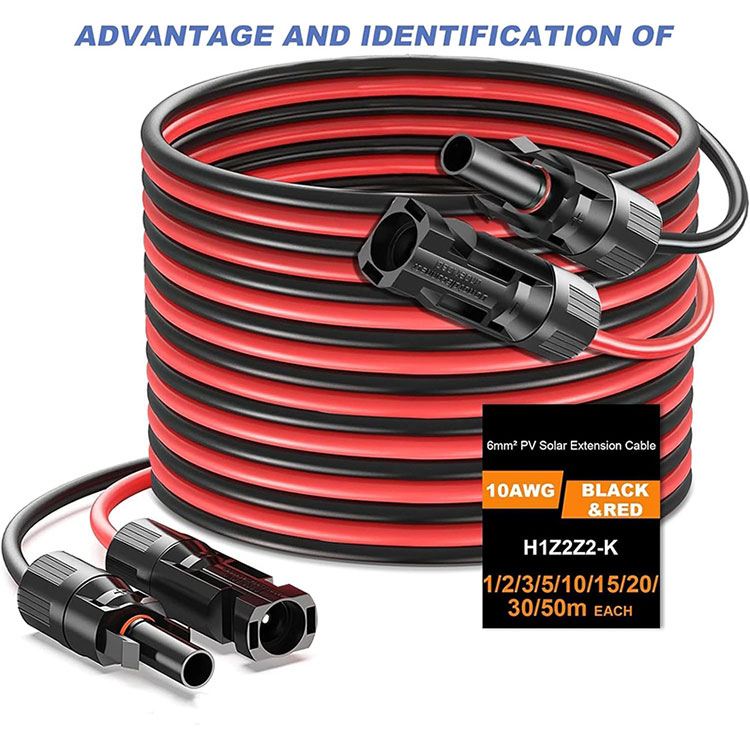 Corda leudachaidh 50 troigh 10AWG airson siostam PV air a chuir suas air an talamh
